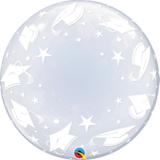 Balão bubble transparente 24" chapeus graduação - 61 cm - Qualatex