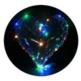 Balão Bubble Transparente Modelo Coração com Led colorido - Hutz