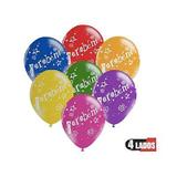 Balão Colorido Parabéns 4 lados 25 unidades n10 28cm Balloontech