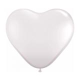 Balão Coração Branco Tamanho 6 c/50 - Pic Pic