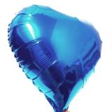 Balão De Coração Azul Metalizado 45 Cm 18" - Festas decor