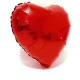 Balão De Coração Vermelho Metalizado 45 Cm 18" - Festas decor