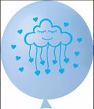 Balão de Látex Chuva De Amor Azul 11" 28 cm 25 und Happy Day