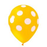 Balão de Látex Poa Amarelo e Branco 25 unidades n10 25cm Pic Pic