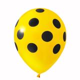 Balão de Látex Poá Amarelo e Preto n10 25cm 25 unidades Pic Pic