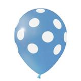 Balão de Látex Poa Azul Claro e Branco 25 unidades n10 25cm Pic Pic