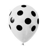 Balão de Látex Poa Branco e Preto 25 unidades n10 25cm - Balloontech
