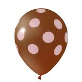 Balão de Látex Poa Marrom e Rosa 25 unidades n10 25cm Pic Pic