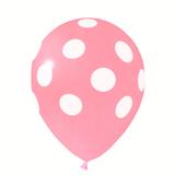 Balão de Látex Poá Rosa e Branco n10 25cm 25 unidades Pic Pic - Festabox