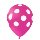 Balão de Látex Poa Rosa Pink e Branco 25 unidades n10 25cm Pic Pic