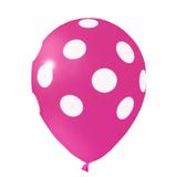 Balão de Látex Poa Rosa Pink e Branco 25 unidades n10 25cm Pic Pic