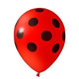 Balão de Látex Poa Vermelho e Preto 25 unidades n10 25cm Pic Pic