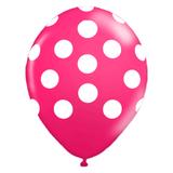 Balão de Látex Rosa Maravilha com Bolinhas Brancas 10 1D com 25 Unidades Balloontech