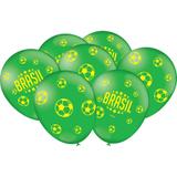 Balão de Látex Verde Copa 2018 25 unidades Festcolor - Festabox