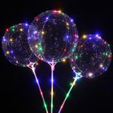 Balão de LED Transparente Festas Com Vareta e Pilhas - Mundo de led