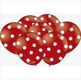 Balao Decorado N.09 Poa VERMELHO/BRANCO - Festcolor