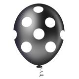 Balão Fantasia Poa Preto e Branco Tamanho 10 c/25 - Pic Pic