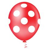 Balão Fantasia Poa Vermelho e Branco Tamanho 10 c/25 - Pic Pic