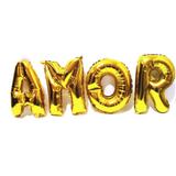 Balão Frase Amor Dourado Metalizado 40 Cm - Festas decor