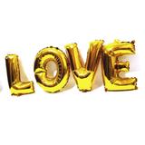 Balão Gigante Frase Love Dourado Metalizado 75 Cm - Festas decor