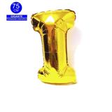 Balão Gigante Letra I Dourado Metalizado 75 Cm - Festas decor