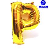 Balão Gigante Letra P Dourado Metalizado 75 Cm - Festas decor