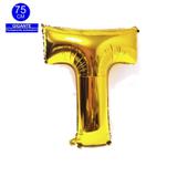 Balão Gigante Letra T Dourado Metalizado 75 Cm - Festas decor
