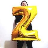 Balão Gigante Letra Z Dourado Metalizado 75 Cm - Festas decor