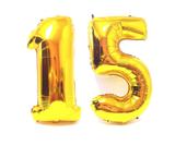 Balão Gigante Número 15 De 15 Anos Dourado Metalizado 75 Cm - Festas decor