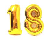 Balão Gigante Número 18 Dourado Metalizado Festas Decoração 75 Cm - Festas decor