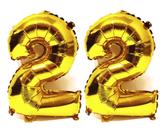 Balão Gigante Número 22 Dourado Metalizado Festas Decoração 75 Cm - Festas decor