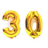 Balão Gigante Número 30 Dourado Metalizado Festas Decoração 75 Cm - Festas decor
