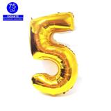 Balão Gigante Número 5 Dourado Metalizado 75 Cm - Festas decor