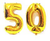 Balão Gigante Número 50 Dourado Metalizado Festas Decoração 75 Cm - Festas decor