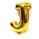 Balão Letra J Dourado Metalizado 40 Cm - Festas decor