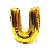 Balão Letra U Dourado Metalizado 40 Cm - Festas decor