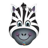 Balão metalizado 14 polegadas - zebra louca - qualatex