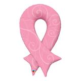 Balão metalizado 39 polegadas - fita e filigrana rosa - rosa - qualatex