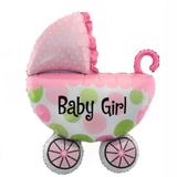 Balão Metalizado Carrinho Rosa e Marrom Mini Shape - Flexmetal