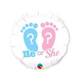Balão Metalizado Chá Revelação He Or She - 1 unidade - Qualatex