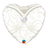 Balão metalizado coração 18 polegadas - smoking de casamento - qualatex