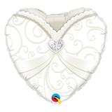 Balão metalizado coração 18 polegadas - vestido de noiva - qualatex