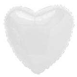 Balão Metalizado Coração 9 polegadas - 23 cm Branco - Mundo bizarro