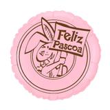 Balão Metalizado Feliz Páscoa Rosa - Festabox
