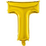 Balao Metalizado Letra T Ouro 40CM. Mundo Bizarro