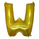 Balão Metalizado Letra W Ouro 40 cm - Mundo bizarro