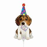 Balão Metalizado Mini Happy Birthday Cachorro 14'' com 01un - Cromus