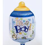 Balão Metalizado Mini Mamadeira Azul com Royal - Flexmetal
