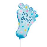Balão Metalizado Mini Shape Pezinho Its a Boy Foot Anagram - Festabox