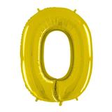 Balão Metalizado Número 0 Ouro 40 cm - Mundo bizarro